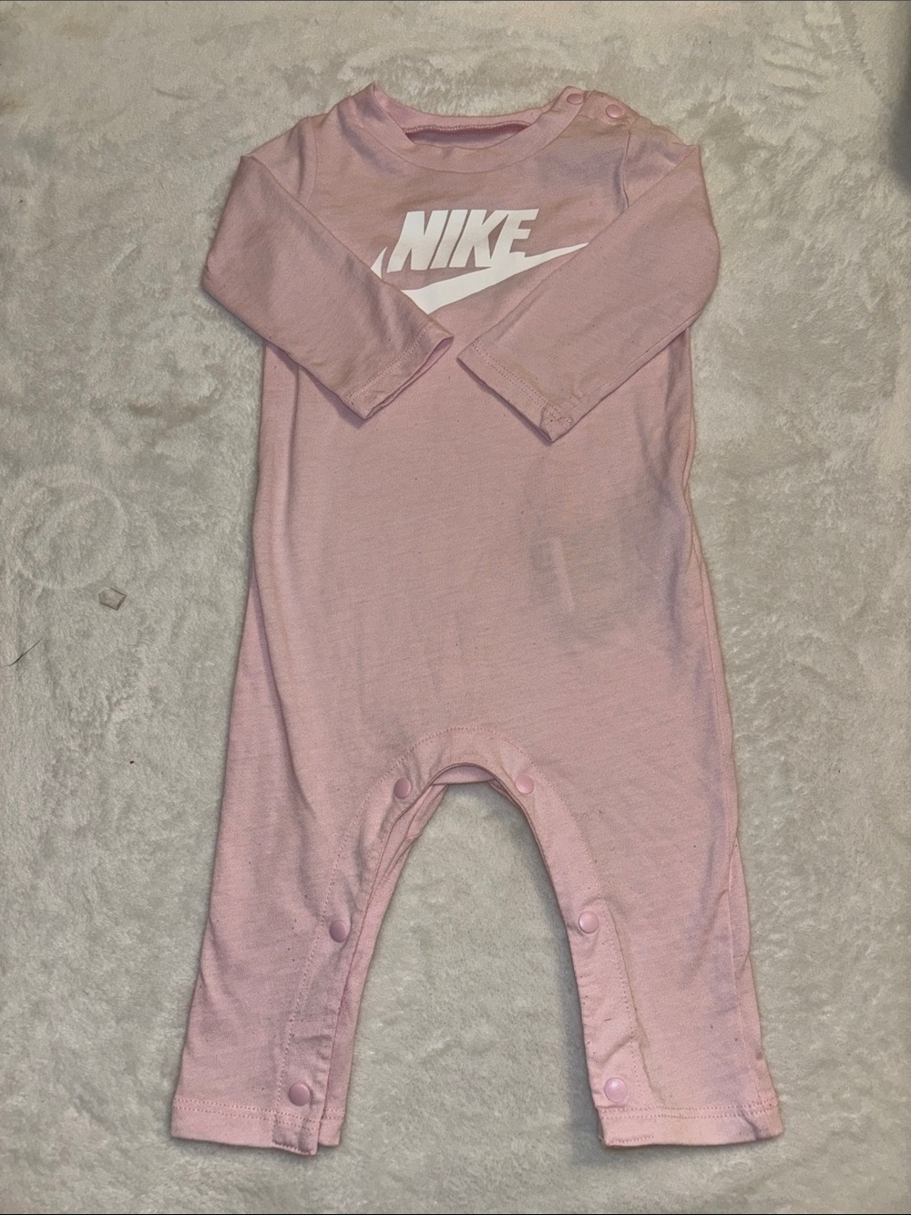 Nike Pink Long-Sleeve Baby One-Piece Footie